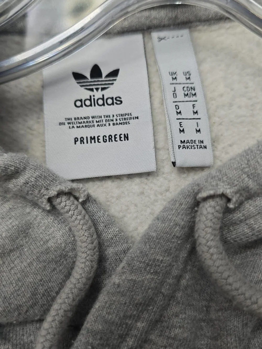 adidas Gray Pullover Hoodie with Trefoil Logo